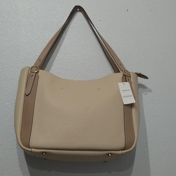 Coach Alana Pebbled Leather Colorblock Tote Bag - Picture 8 of 13
